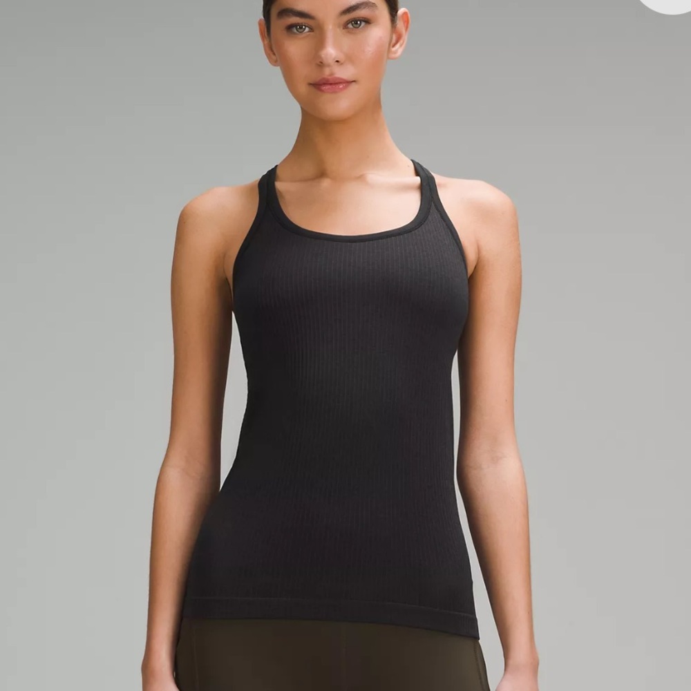 Lululemon Ebb to Street Tank Top Black Fitted Racerback